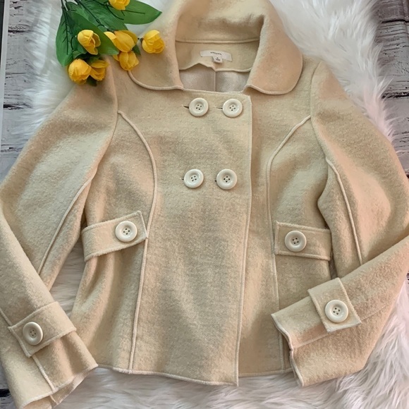 Merona Jackets & Blazers - MERONA IVORY WAISTLINE DOUBLE BREASTED JACKET